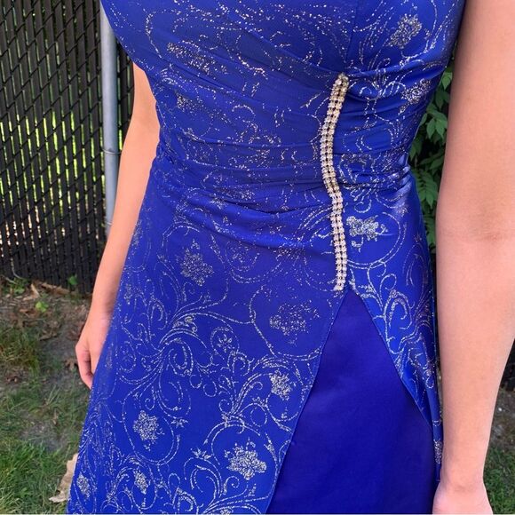 Y2K Royal Blue Prom Gown ,Graduation Fancy party Dress - Picture 3 of 8